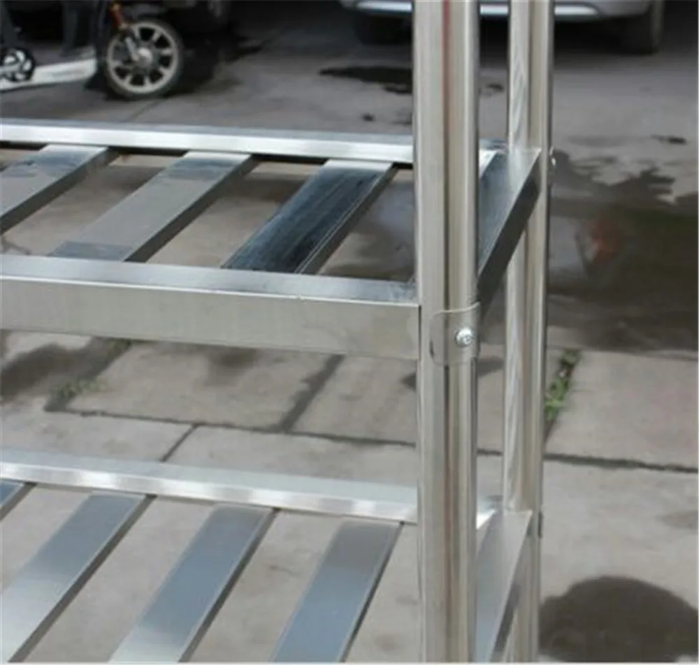 Heavy Duty Easy Assemble Commercial Kitchen Storage Stainless Steel 4 Layer Shelf Rack