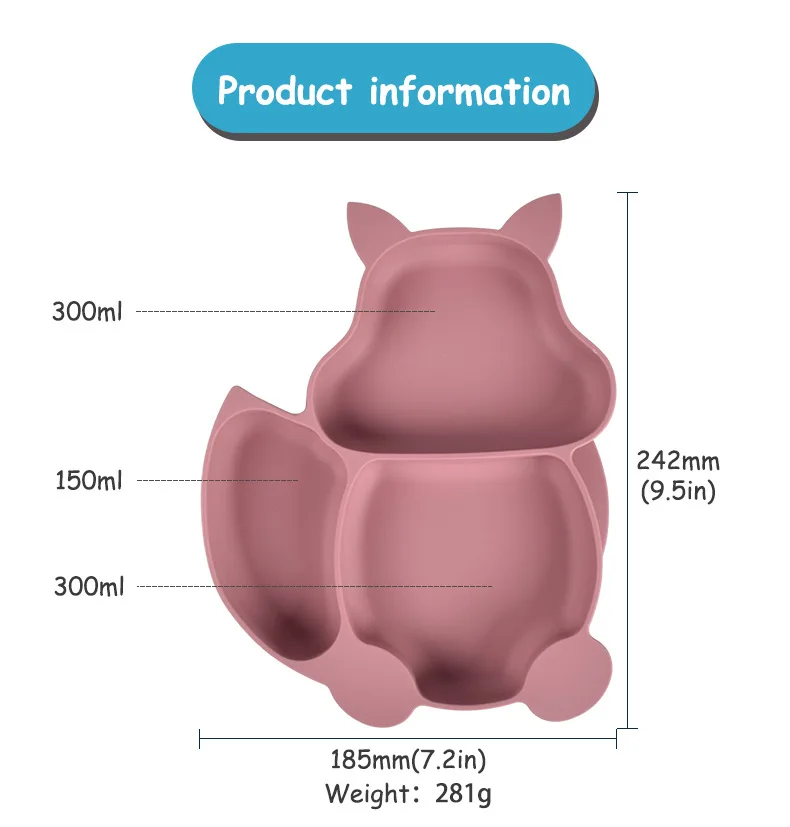 Custom LOGO BPA Free Baby Feeding Set Silicone Bibs Bowl Plate Children Feeding Set