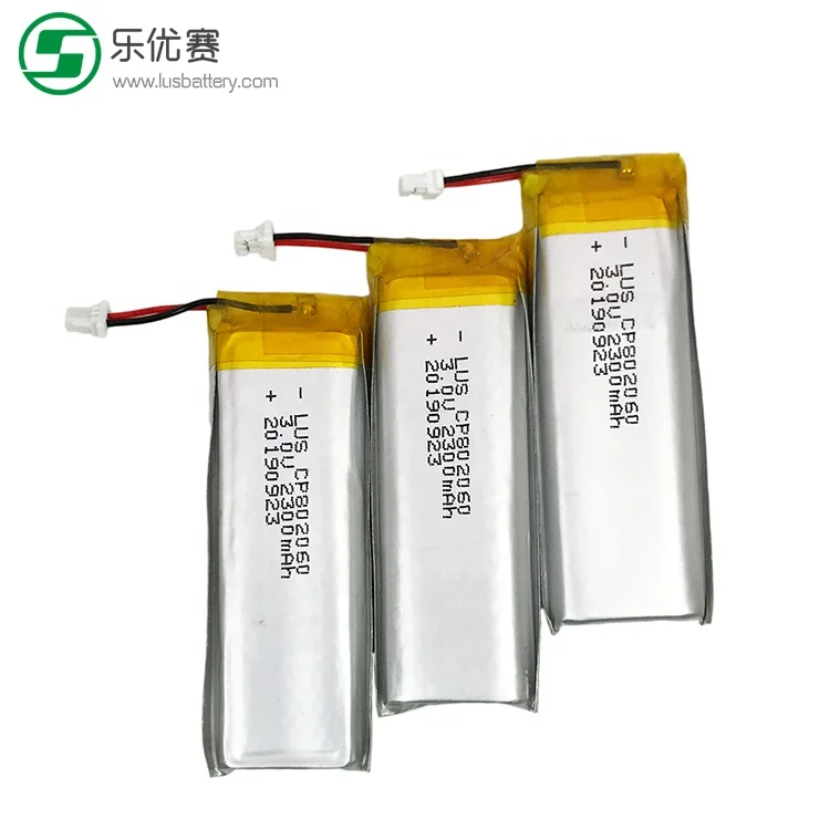 CP802060 Ultra thin 3v Battery 2300mah CP802060 Disposable Flexible Lithium Battery 3.0V 2300mAh