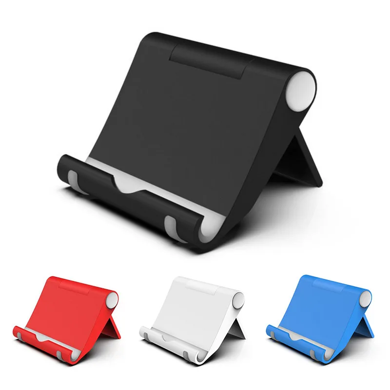 Customized Logo Universal Plastic Cell Phone Stand Adjustable Foldable Desktop Mobile Phone Holder