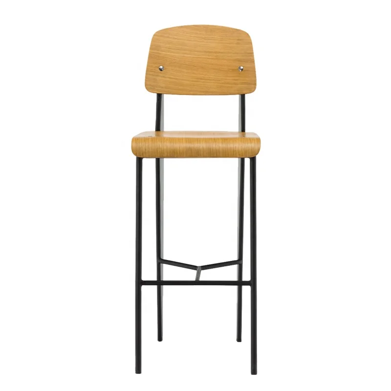 Metal Frame High Back Bar Chairs Modern Barstools Industrial High Chairs Bar Stools Sillas Para Barra
