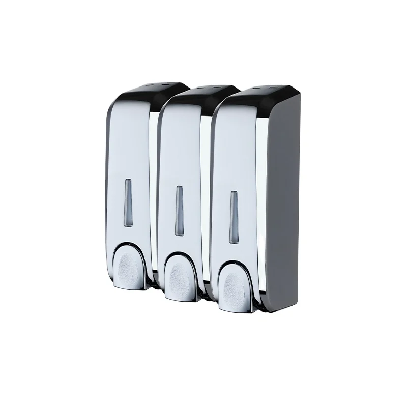 OEM Bathroom Wall mounted Triple 300ML Conditioner Shampoo dispenser hotel Plastic  3 Shower Gel laundry soap dispenser