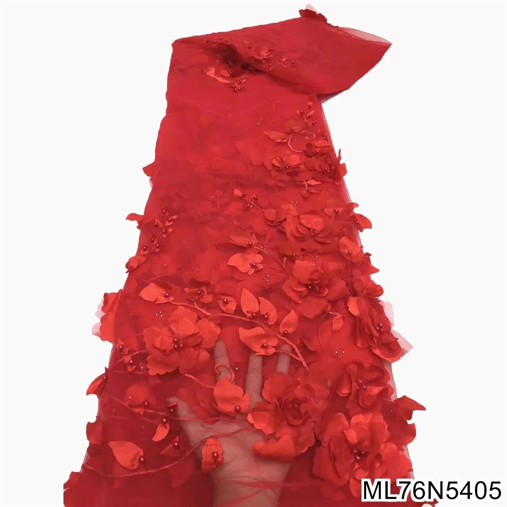 Beautifical 2021 элегантная нигерийская кружевная ткань с жемчугом 3d Цветочная Свадебная вышитая Тюлевая