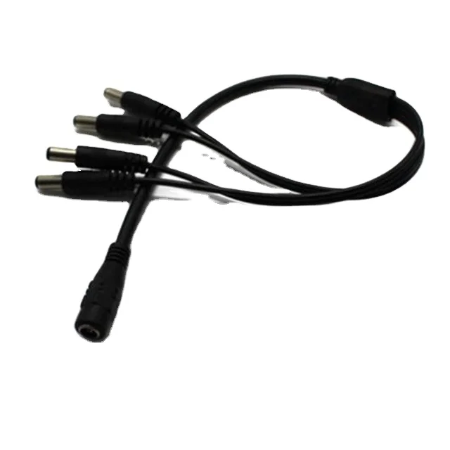 1 To 4 Way DC Power Splitter Cable 1 Female To 4 Male 5.5 x 2.1mm Jack Connectors Power Splitter Wire For CCTV LED Strip