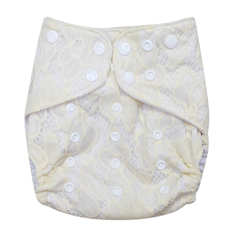03-reusable cloth nappy custom awj lining stress adjustable reusable washable Lace baby cloth diapers
