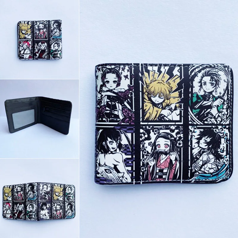 28 Styles Cartoon Anime teenagers PU leather wallet Kamado Tanjirou Kamado Nezuko Anime Wallets Coin Purse Demon Slayer