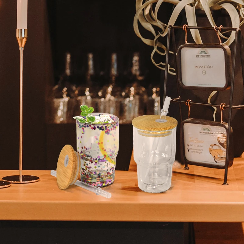 AGH New Arrival 3oz Sublimation Double Wall Snow Globe Shot Glass Jar Tumblers With Pre-drill Hole Stopper Free shipping To  US