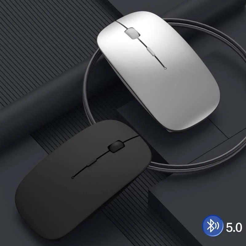 USB Slim Wireless Optical Mouse Rechargeable Silent Type C BT Wireless Mouse