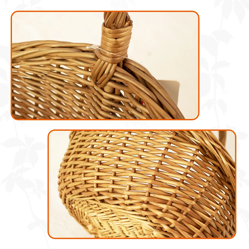 Hot selling handmade willow woven picnic picking and storage basket set, fashionable empty gift basket