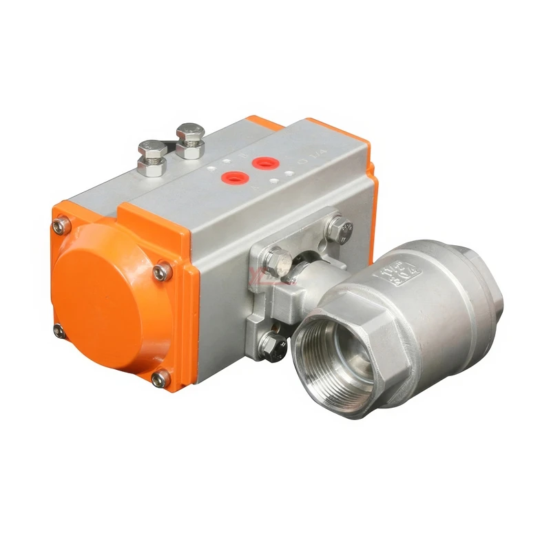 Высокотемпературная нержавеющая сталь NPT BSP BSPT 1000WOG 1 6 МПа PN16 304 316 пара двухсторонний Пневматический шаровой клапан с 2 резьбой