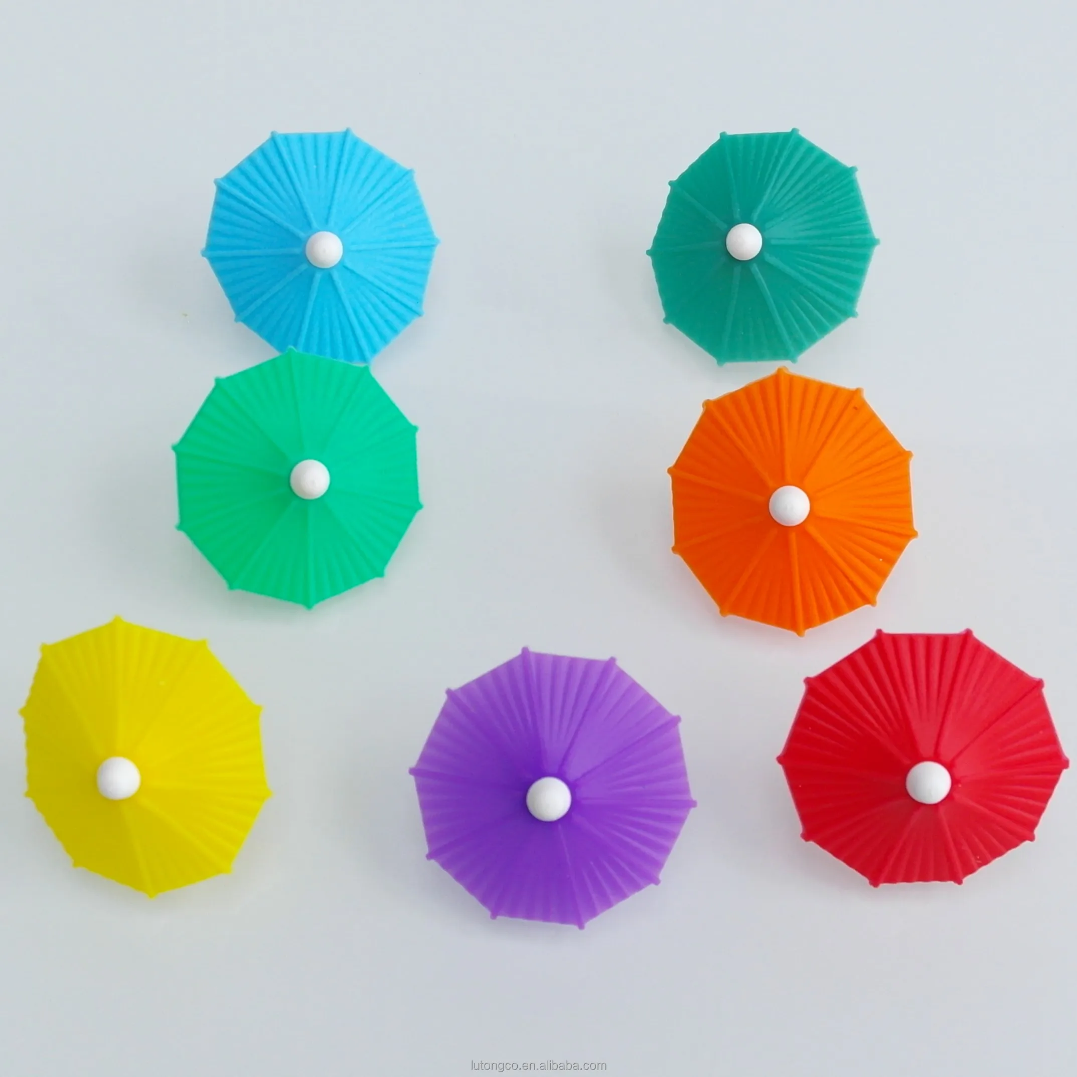 Drinking Buddies Silicone Umbrella Drink Markers Glass Markers Drink Charm With Clip