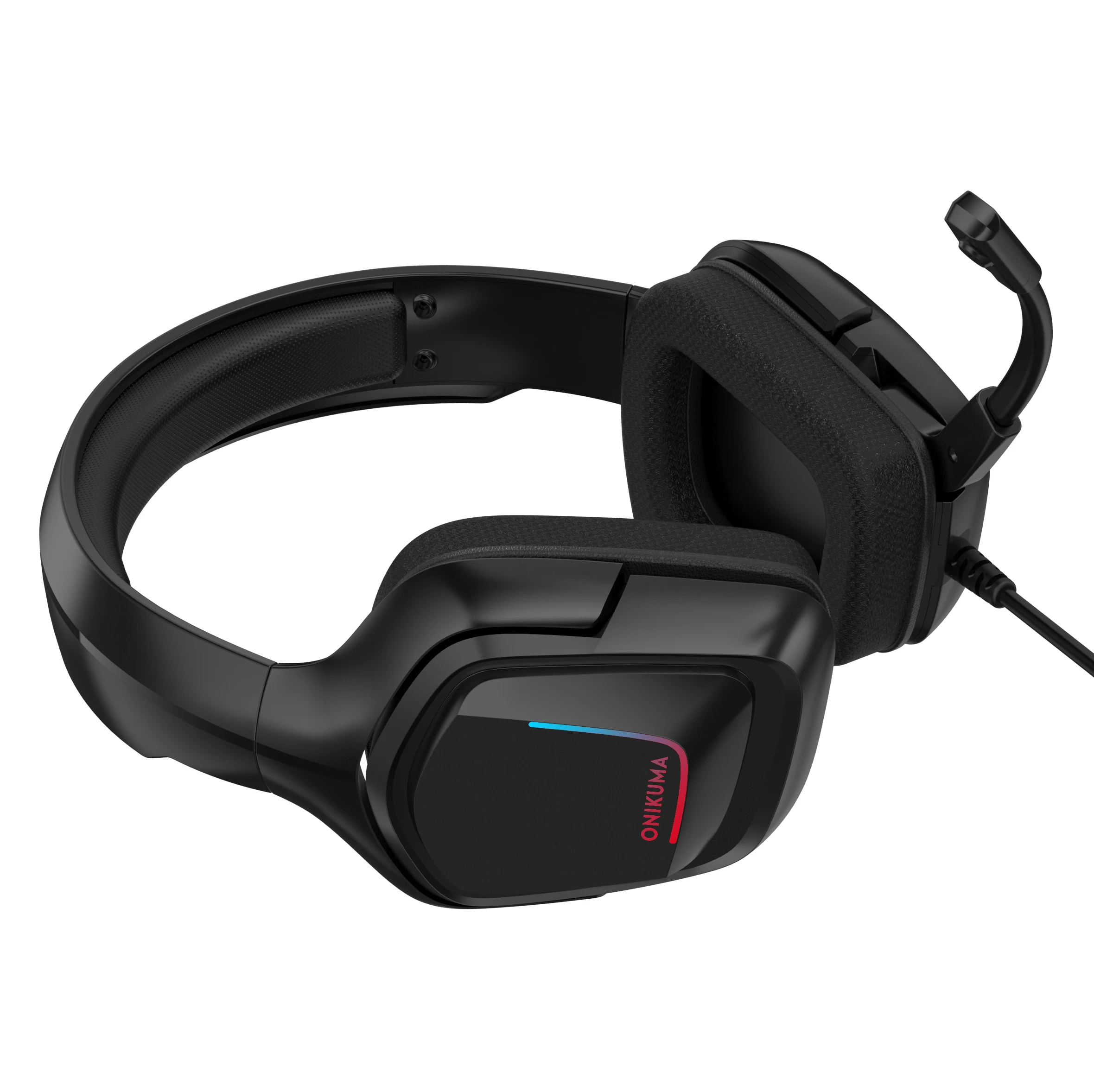 Hot style gaming headset active noise reduction wire controlled tuning band headphone stretch computer headset