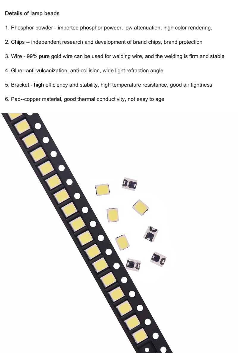 Hot Selling popular Product Full Spectrum 0.5w 4000k 5000k 6000k 18v 2835 Smd Led Chip for Light Strip FloodLight