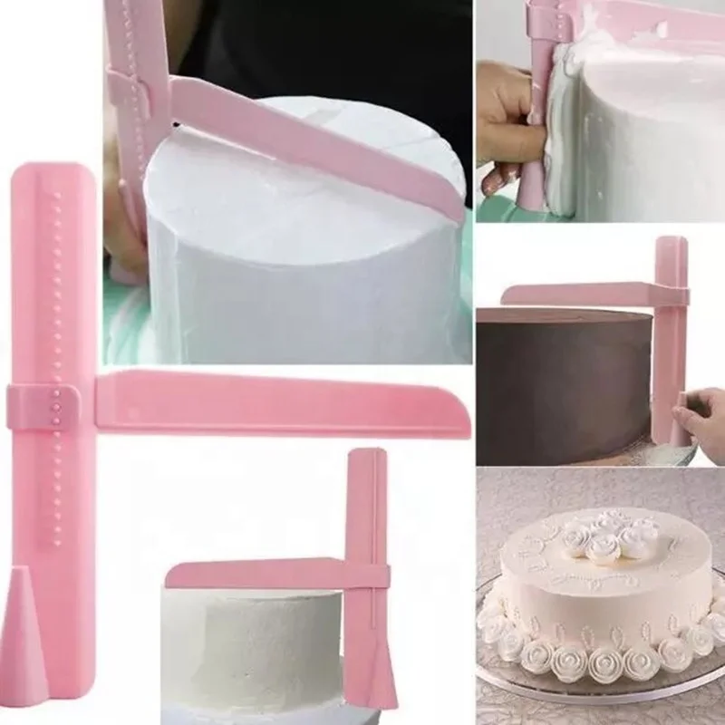 Amazon hot selling adjustable height icing cake scraper cake surface treatment tool
