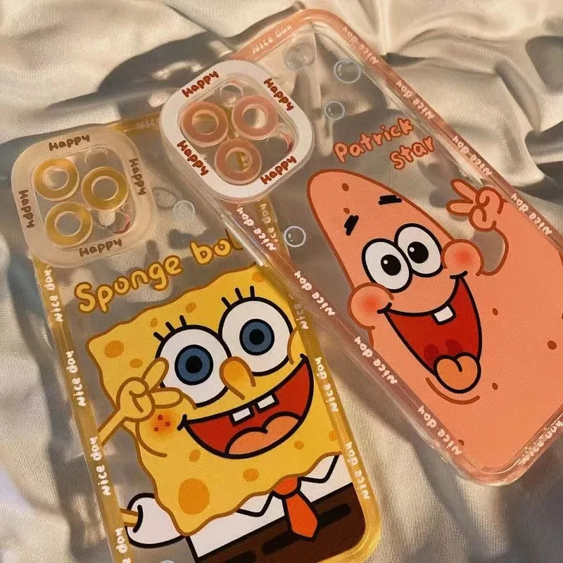 Hot sales Cartoon Patrick and Sponge Mobile TPU Phone Case For iPhone 14 13 12 11 X Pro