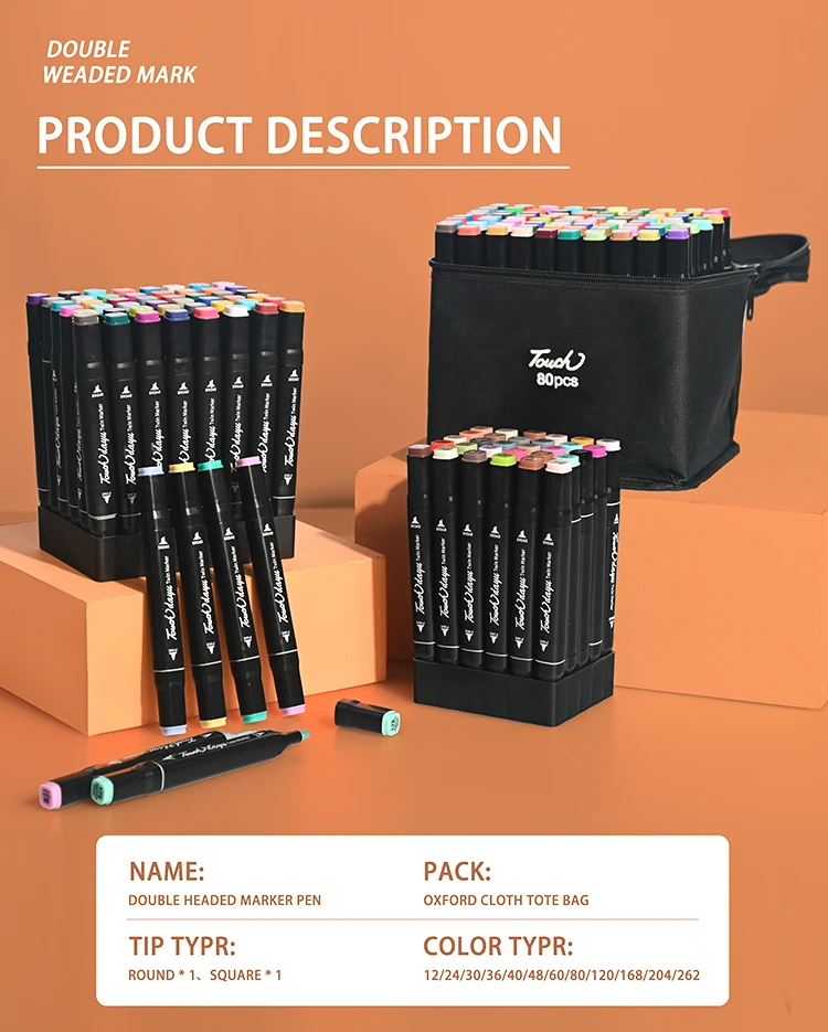 In Stock 120 Colors Dual Tip Sketch Paint Art Markers Alcohol Markers for Drawing