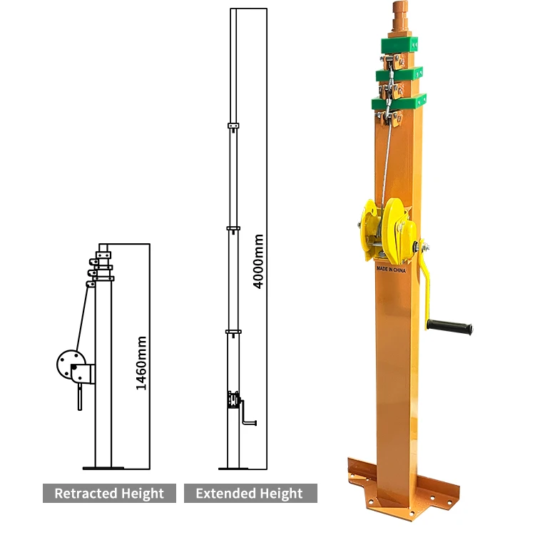 Spot supply of 4-meter high pole with a load capacity of 10-50kg communication pole steel manual telescopic mast light