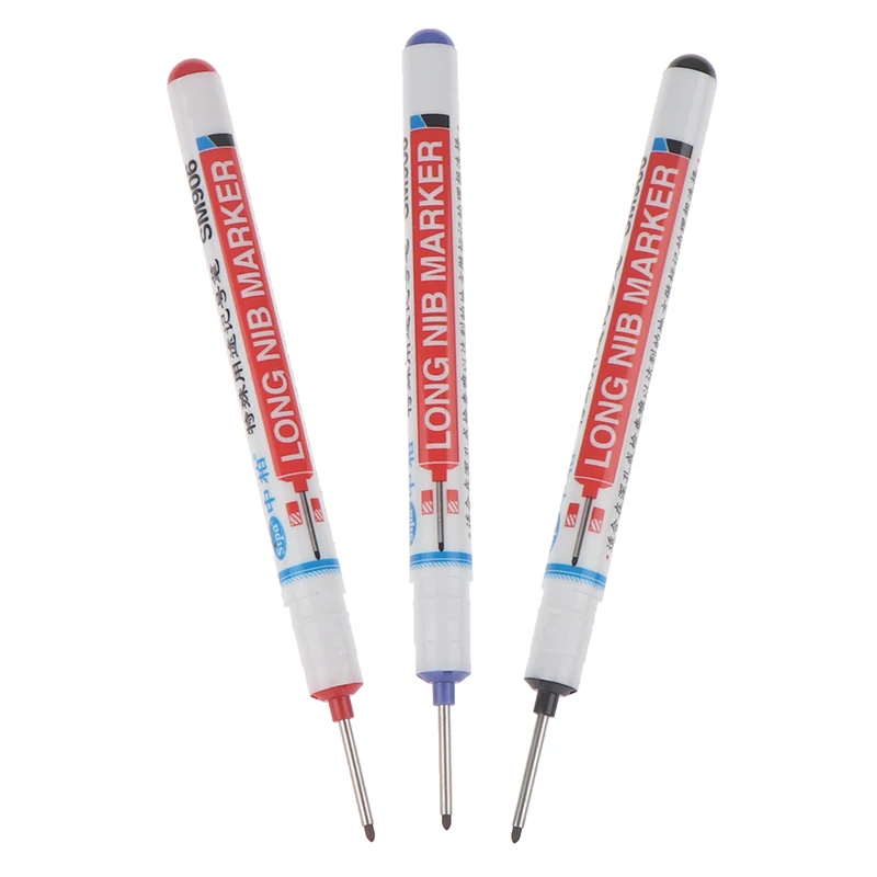 OEM 1PCS Long Nib Marker Pen 20MM Long Head Markers Woodworking Decoration Multi-purpose Deep Hole Marker Pens Woodworking Tool