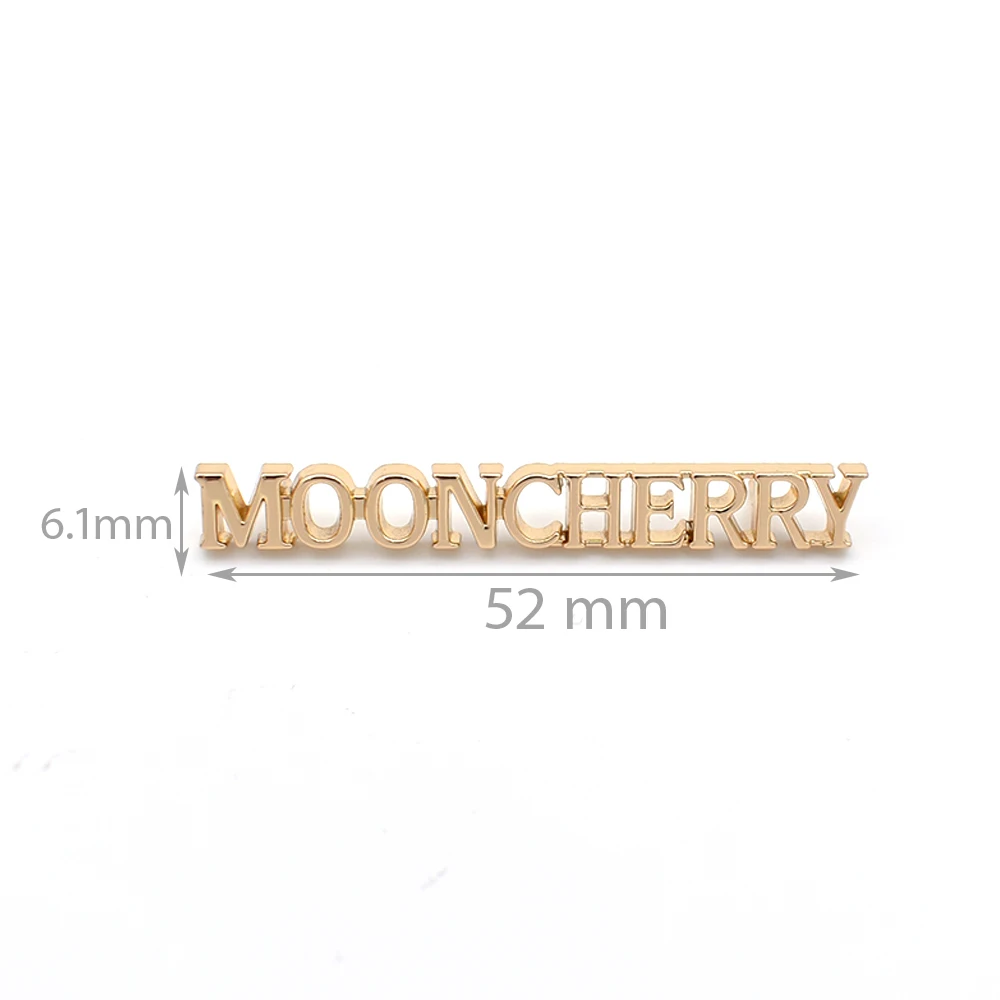 Badge Sticker Brand Gold Letter Bag Clothing Garment Custom Metal Label Tag for Purse Wallet