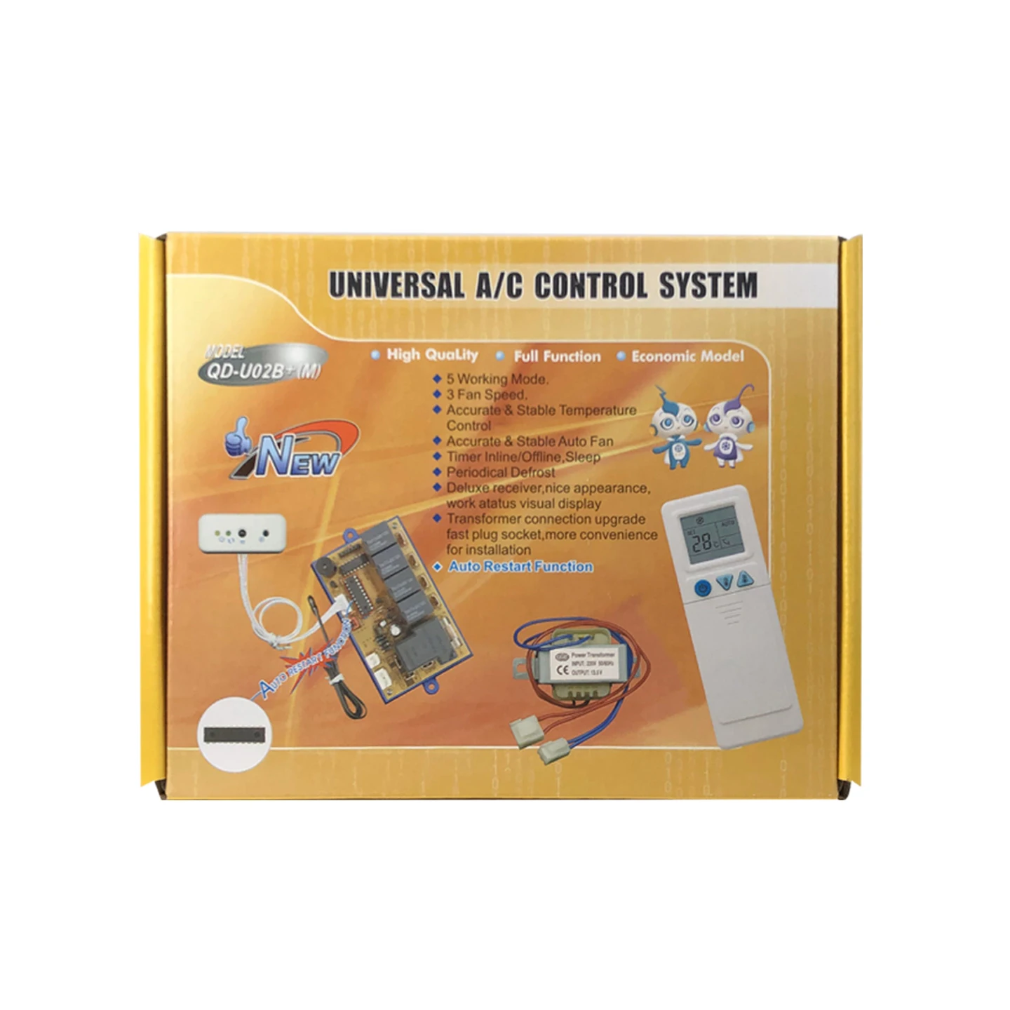 QUNDA QD-U02B +(M), универсальная печатная плата для кондиционера, запасные части, контроллер, автоматический старт, плата для кондиционера