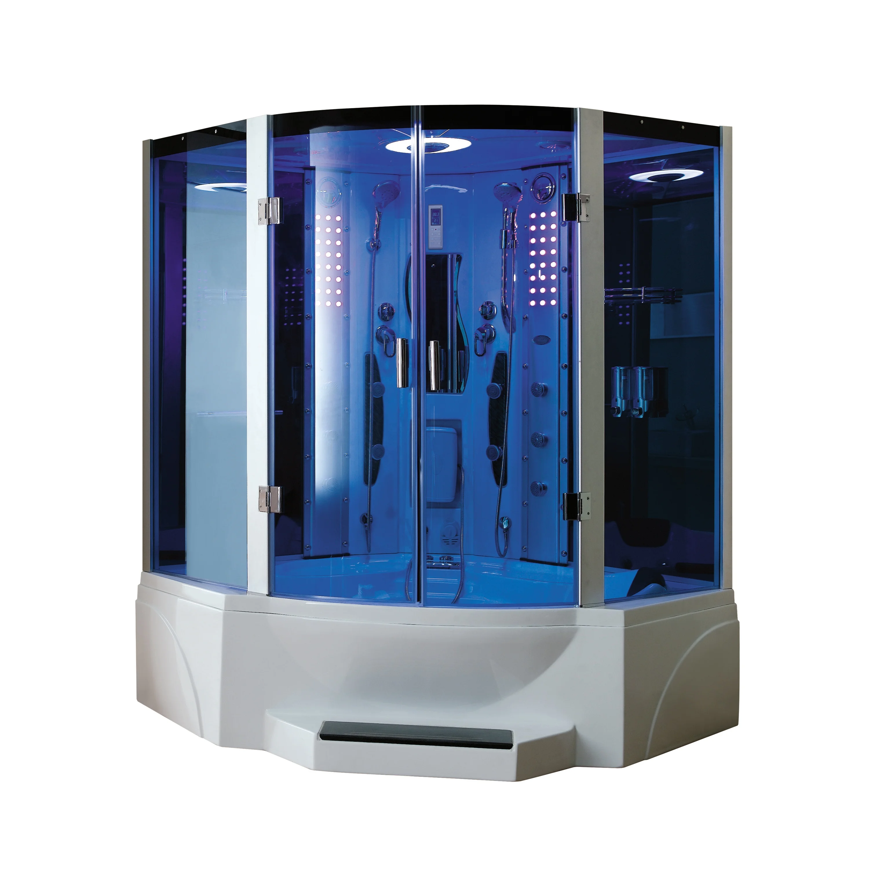 blue glass steam shower room Mexda steam shower room;massage bathtub with steam room(CE ETL) WS-608P