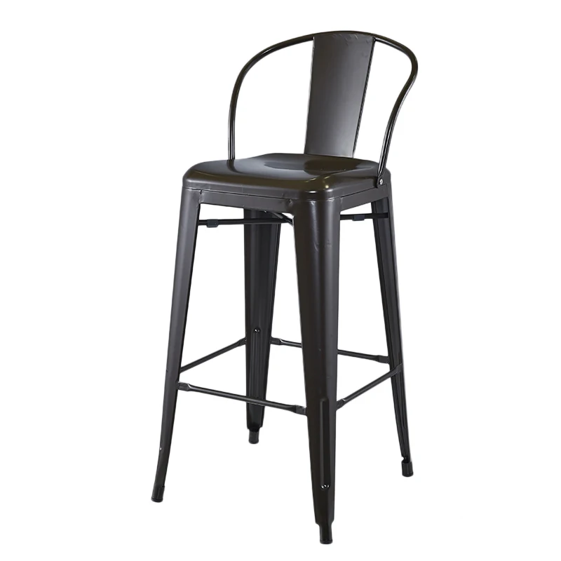 Popular restaurant kitchen metal iron industrial stackable bar stool barstool dining chair for sale