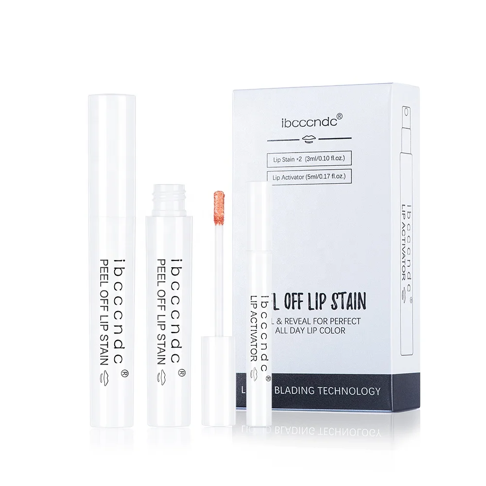 Amazing Hot Ibcccndc 2pcs Peel Off Lip Stain Lipstick Lip Activator Set Waterproof Non Sticky Lip Gloss Charm Lipgloss Kit