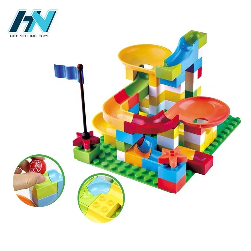 ABS material Educational DIY marble run track toy building block marble run for children