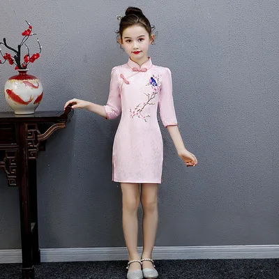 Традиционная одежда Qipao костюм платье для девочек традиционный Ципао Классическая старая мода китайские женщины этнический