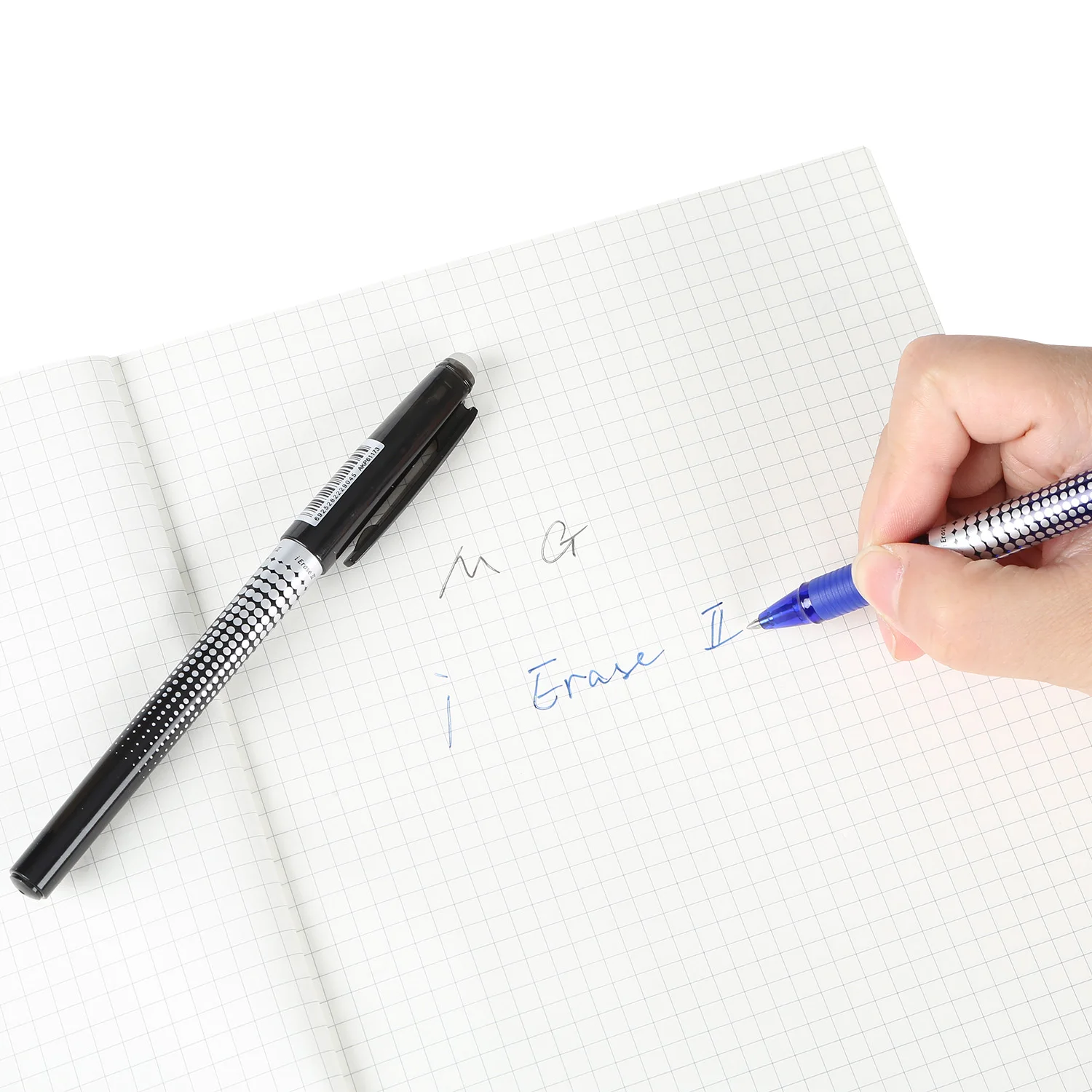 New Technology 0.7mm Black Blue Erasable Gel Pen With Eraser