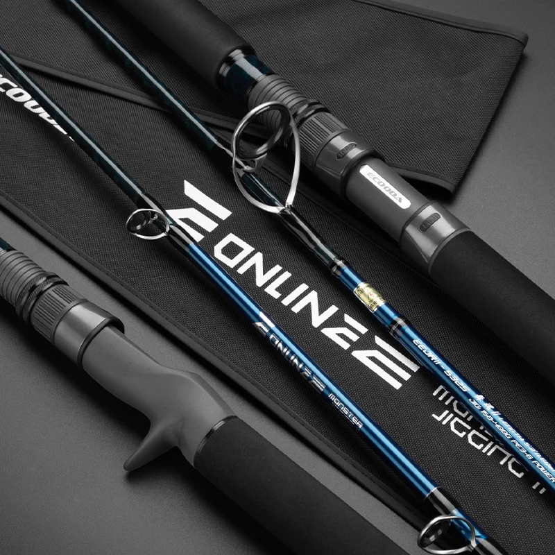 ECOODA Online E II Series 100g-400g Jigging Rod 20KG Drag Power Tuna Jigging Rods PE 2.0-6.0 Fishing Rod Jigging