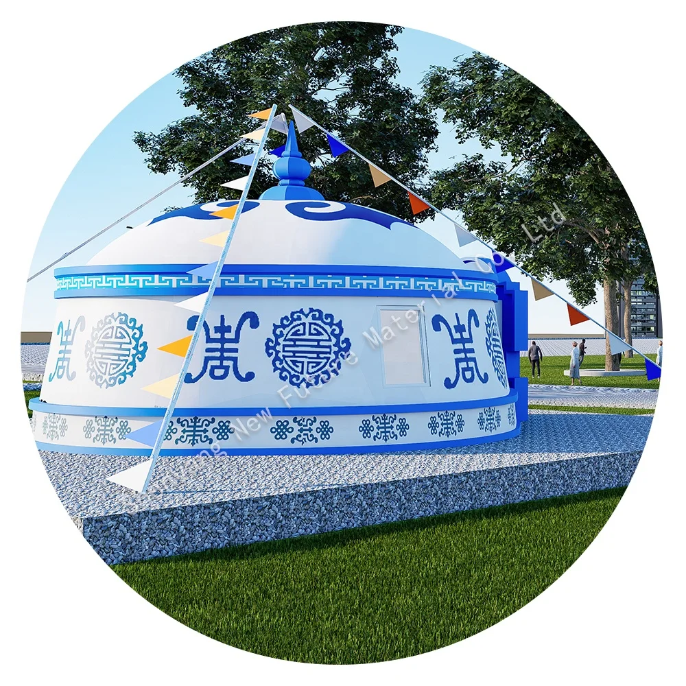 Mongolian Ger Yurt Outdoor Waterproof 8 diameter Steel Frame Camping Tent