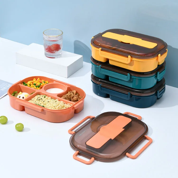 Экологичный многоразовый контейнер для еды с 5 отсеками крышкой