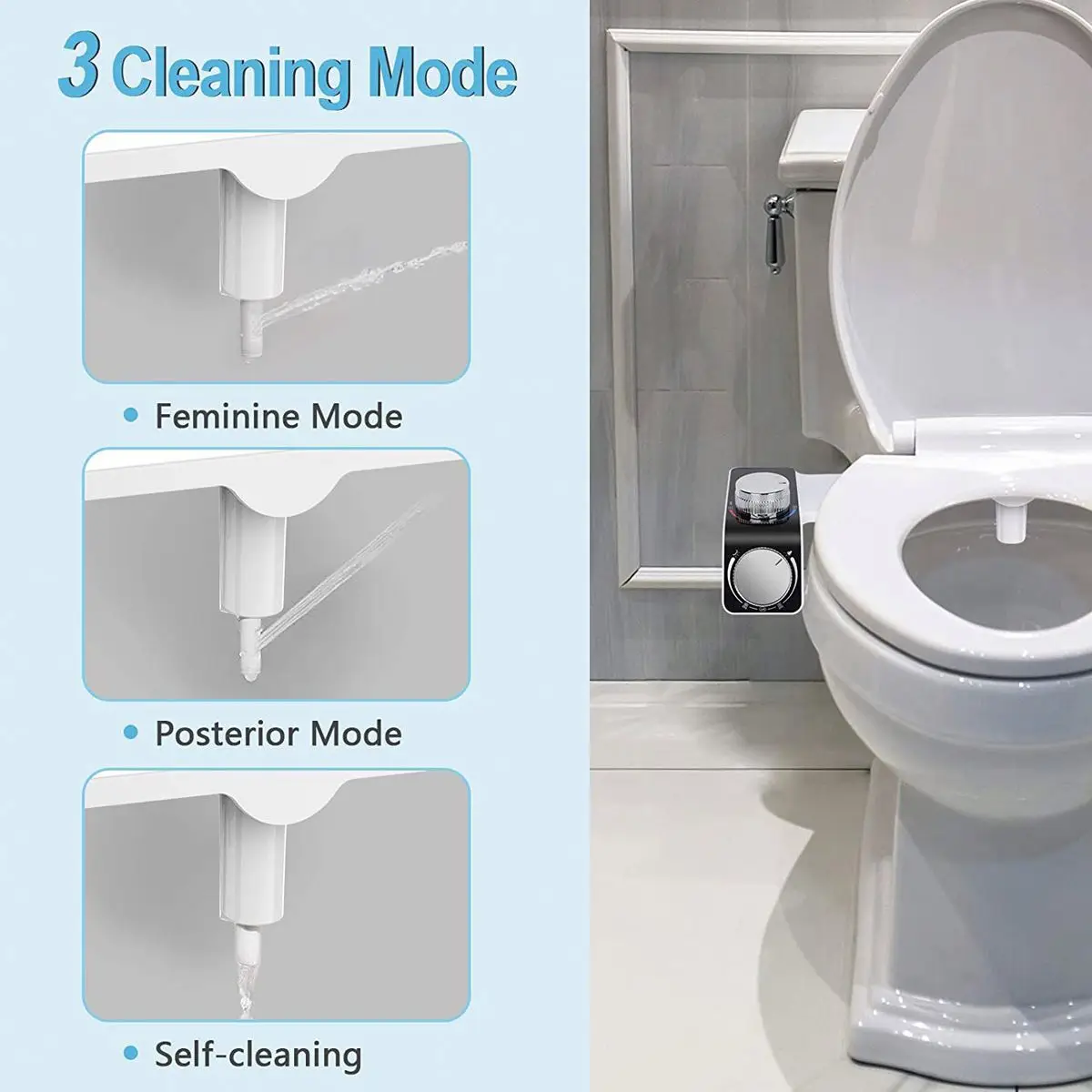 GALENPOO CUPC Simple Installation Does Not Use Electric Smart Toilet Cover Butt Flusher Cold and Hot Double Spray