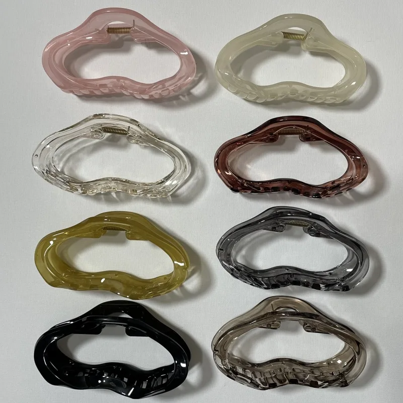 Beige mocha color geometric hot sale hair claw clips cheap price wholesale hair claw