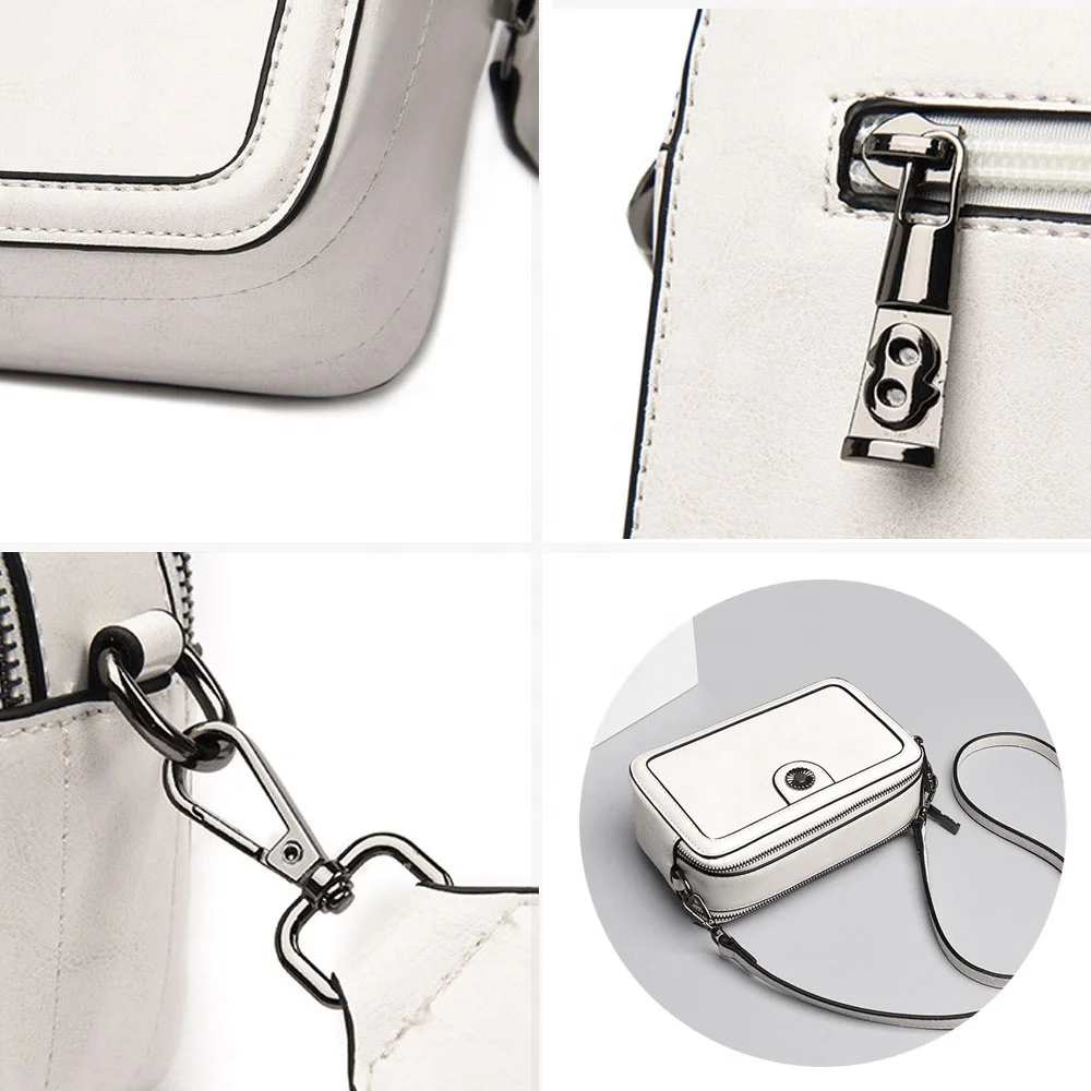 Квадратная сумка через плечо из натуральной воловьей кожи, маленький саквояж кросс-боди, женская сумочка для камеры на ремне