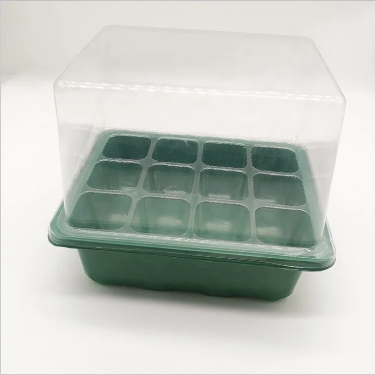 
Newly Factory Plant Plastic Breathable Cover Nursery Pot Grow Box 6 Cell 12 Cell Germination Seeding Plate Seedling Tray 