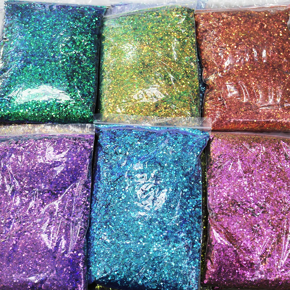 Sehistar Glitter Supplier Wholesale Custom Bulk Color Shifting Chunky Glitter for Makeup Body Hair Nails Craft Resin Decorations