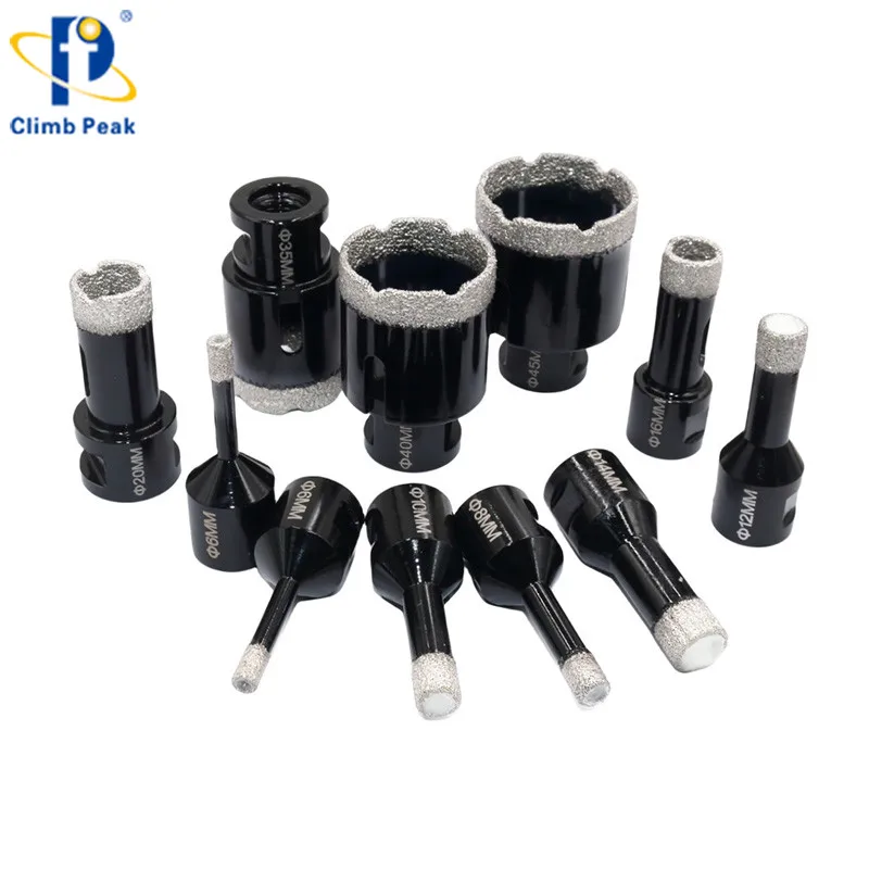 M14 Vacuum Brazed Diamond Core Drill Bit Sets for Marble Granite Porcelain Tile Ceramic Dry Use Drilling Masonry Hole Saw Kit