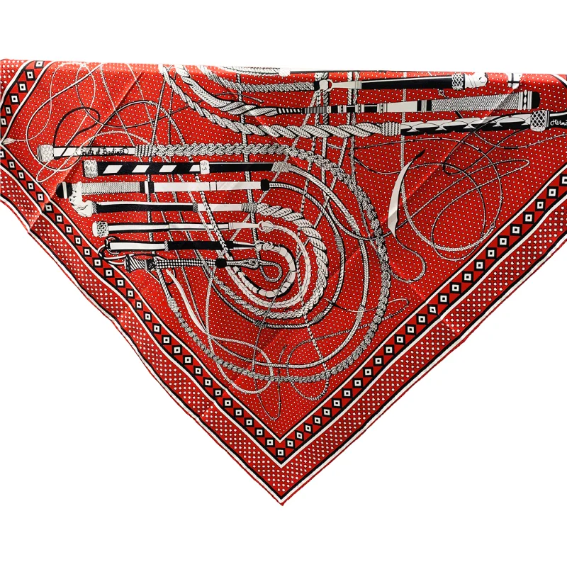 Высококачественный роскошный шарф ручной работы из искусственного шелка 90x90