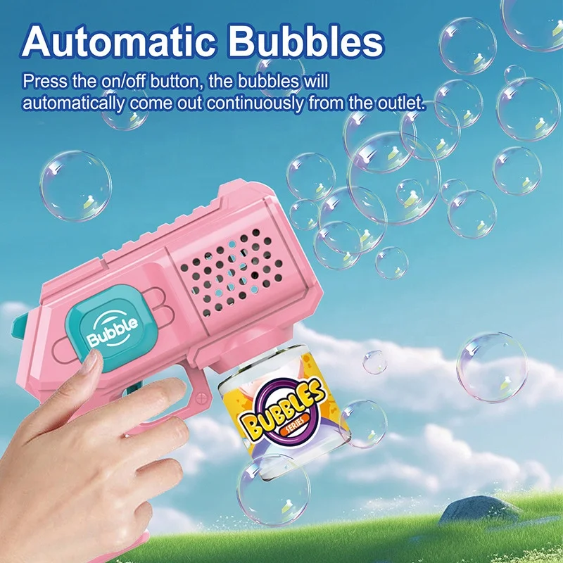 Automatic Electric Bubble Machine Automatic Light Up Bubble Blower Machine Bubble Gun For Boys Girls Kids Party Wedding Garden