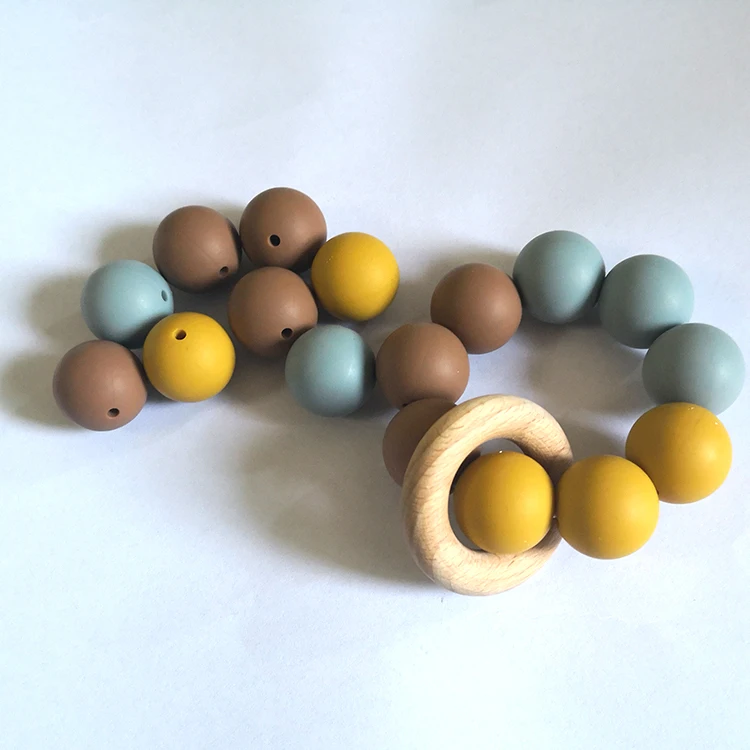 20mm Non-Toxic Food Grade Colorful Silicone Beads For Baby Teething