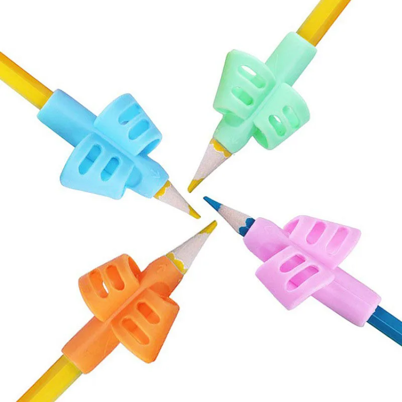Factory Custom School Soft Silicone Pencil Grips Sets Pencil Grip Holder Gripper children Stationery Pencil Grips