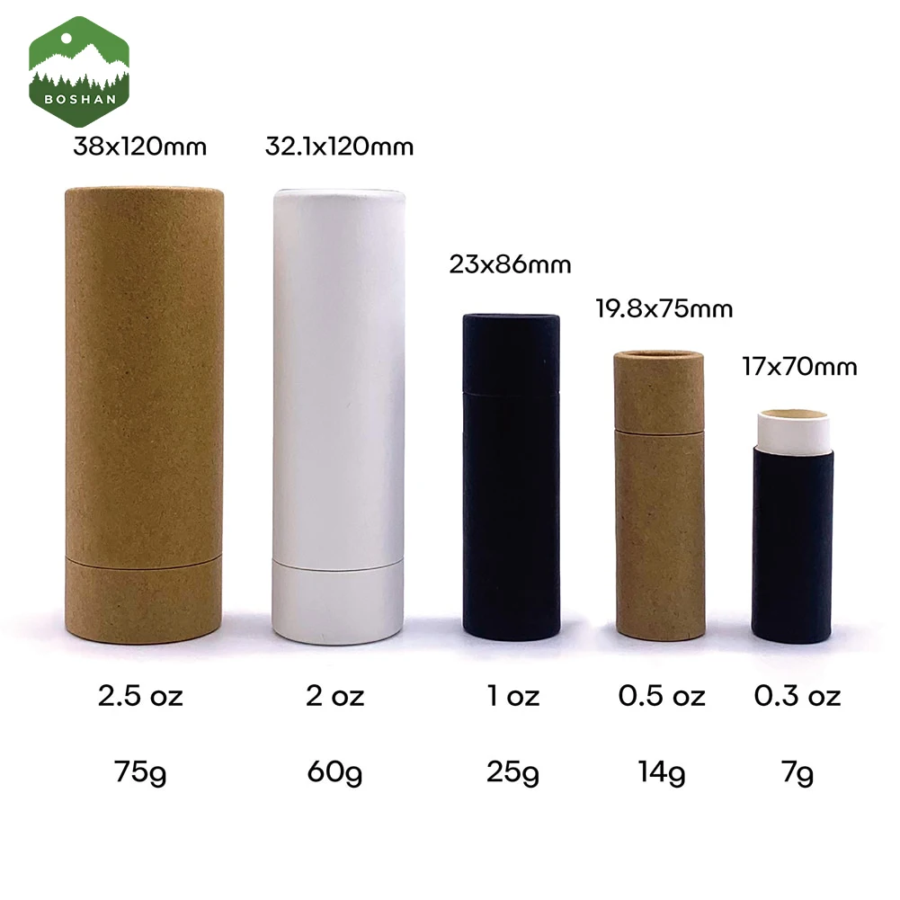 Empty Paper Shell Lipstick Tubes with Lip Balm Chapstick Holder DIY Makeup Tools Refillable Container Empty Lip Bottle