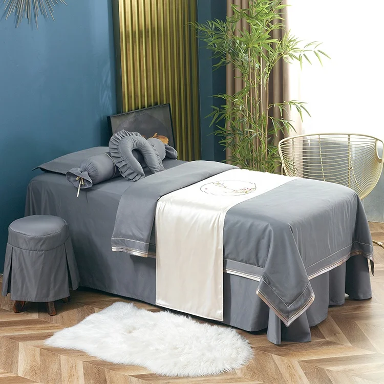 High Quality Salon Use Comfortable Bed Sheets set Bedspreads 4 pcs spa massage table sheet cover set
