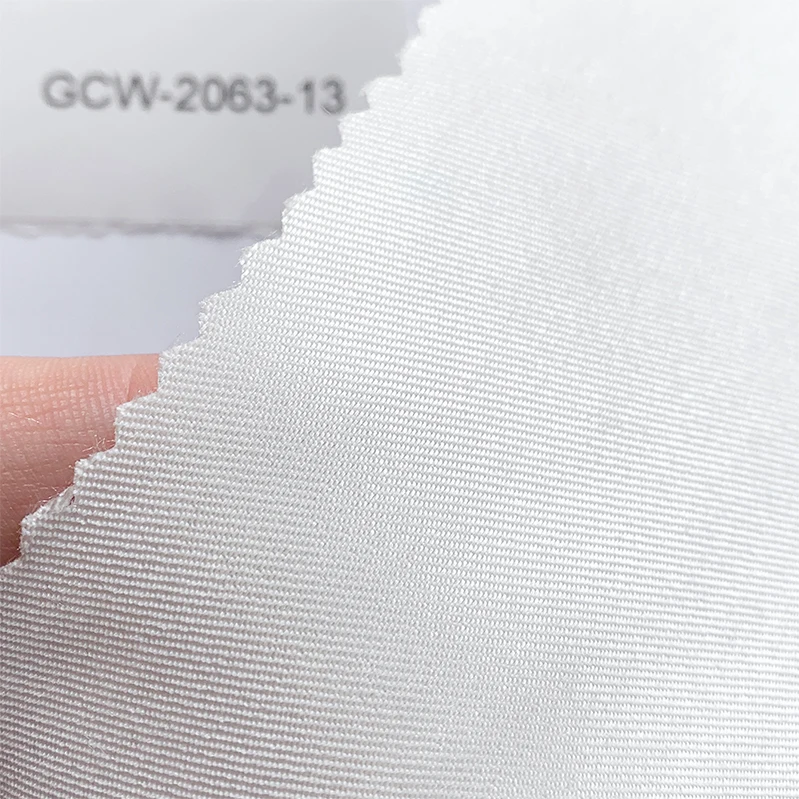 Фабричная ткань Wedtex оптовая продажа полиэфирная саржевая белая стрейчевая Mikado для свадебного платья и