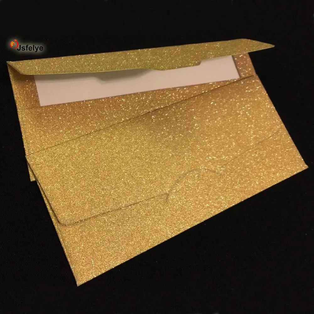 Sparkling Gold Glitter Wedding Invite Money Gift Envelope Christmas Cash Wallet