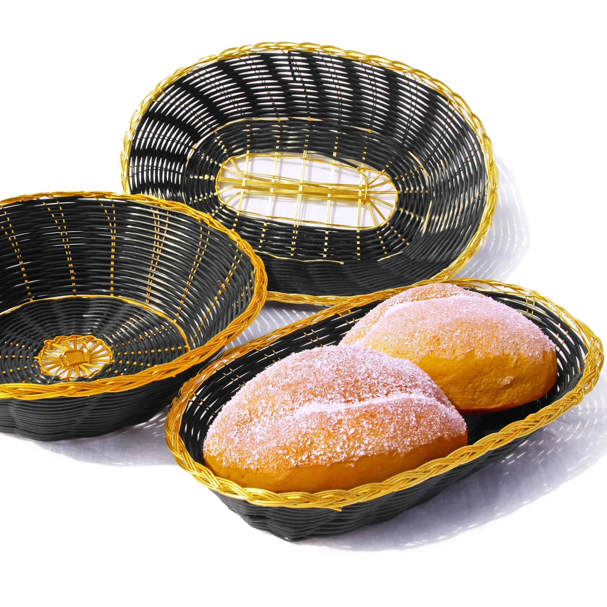 Cangshan - Henry Foodservice корзина ручной работы из полиwicker пластиковая Золотая проволока черного цвета