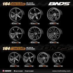 BNDS Wheels and Tires 10 Sets Per Box 1/64 8mm & 8.9mm for 1:64 Diecast Model Car Tomica Hotwheels Modified Parts Toys Gift