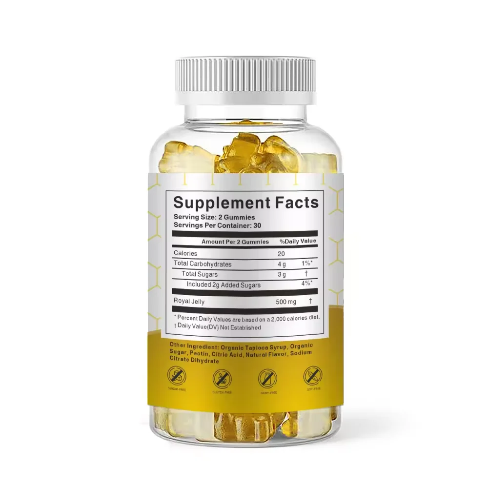 WELLBODY OEM/ODM Private Label Factory Supply Royal Jelly gummies Vegan Supplement Bee Pollen For Immune System & Energy
